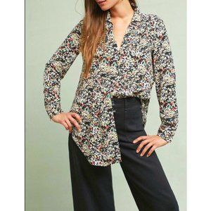 Anthropologie Maeve Matilda Dark Floral Blouse